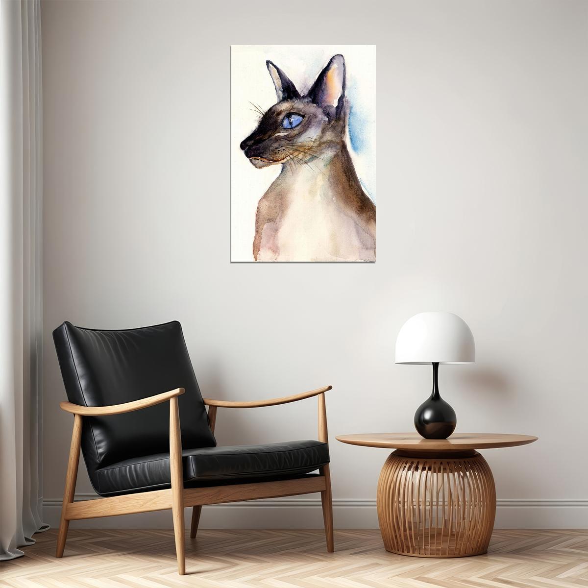 Siamese Cat Drawing Poster Wall Art Print Home Wall Decor - xonomax