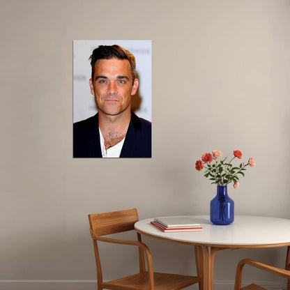 Robbie Williams Black Jacket Photo Musician Poster Wall Art Print Home Wall Decor - xonomax