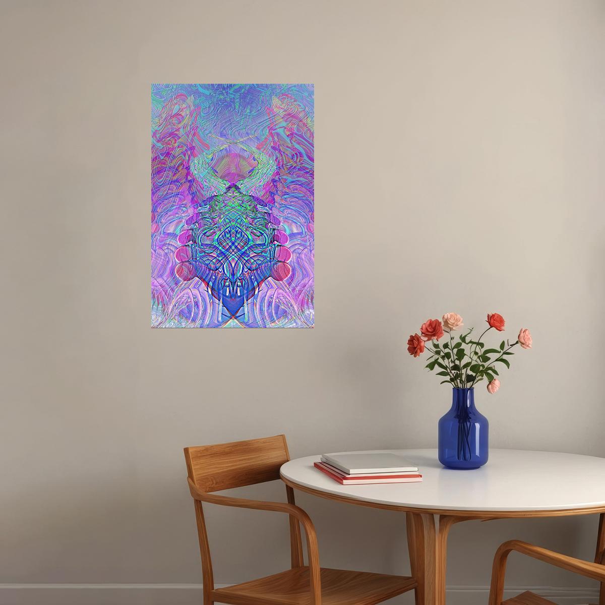 Psychedelic Rave Colorful Figure Poster Wall Art Print Home Wall Decor - xonomax