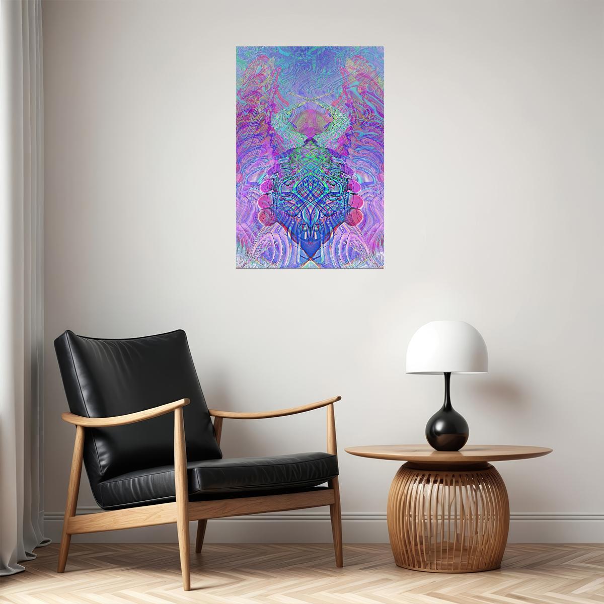 Psychedelic Rave Colorful Figure Poster Wall Art Print Home Wall Decor - xonomax