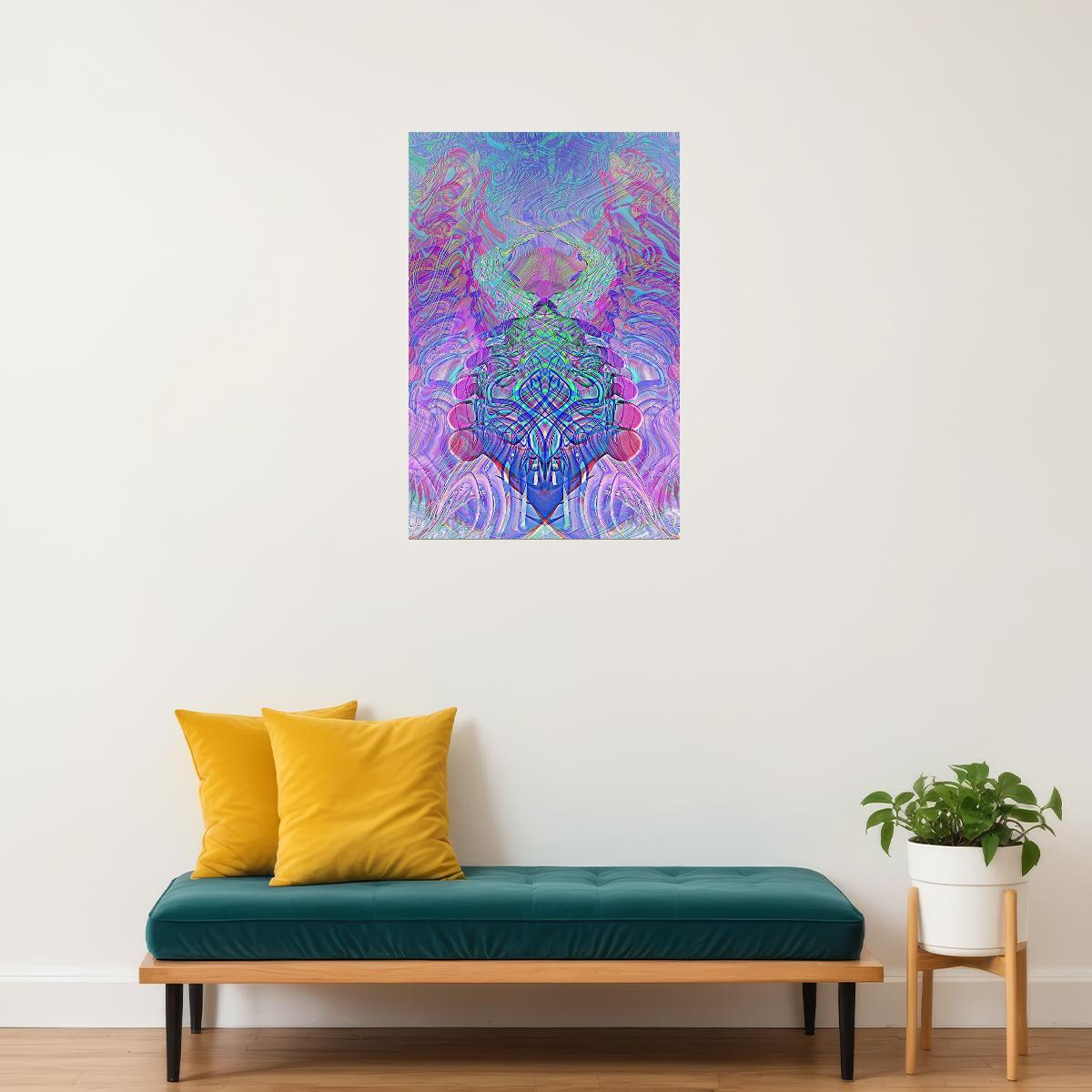Psychedelic Rave Colorful Figure Poster Wall Art Print Home Wall Decor - xonomax