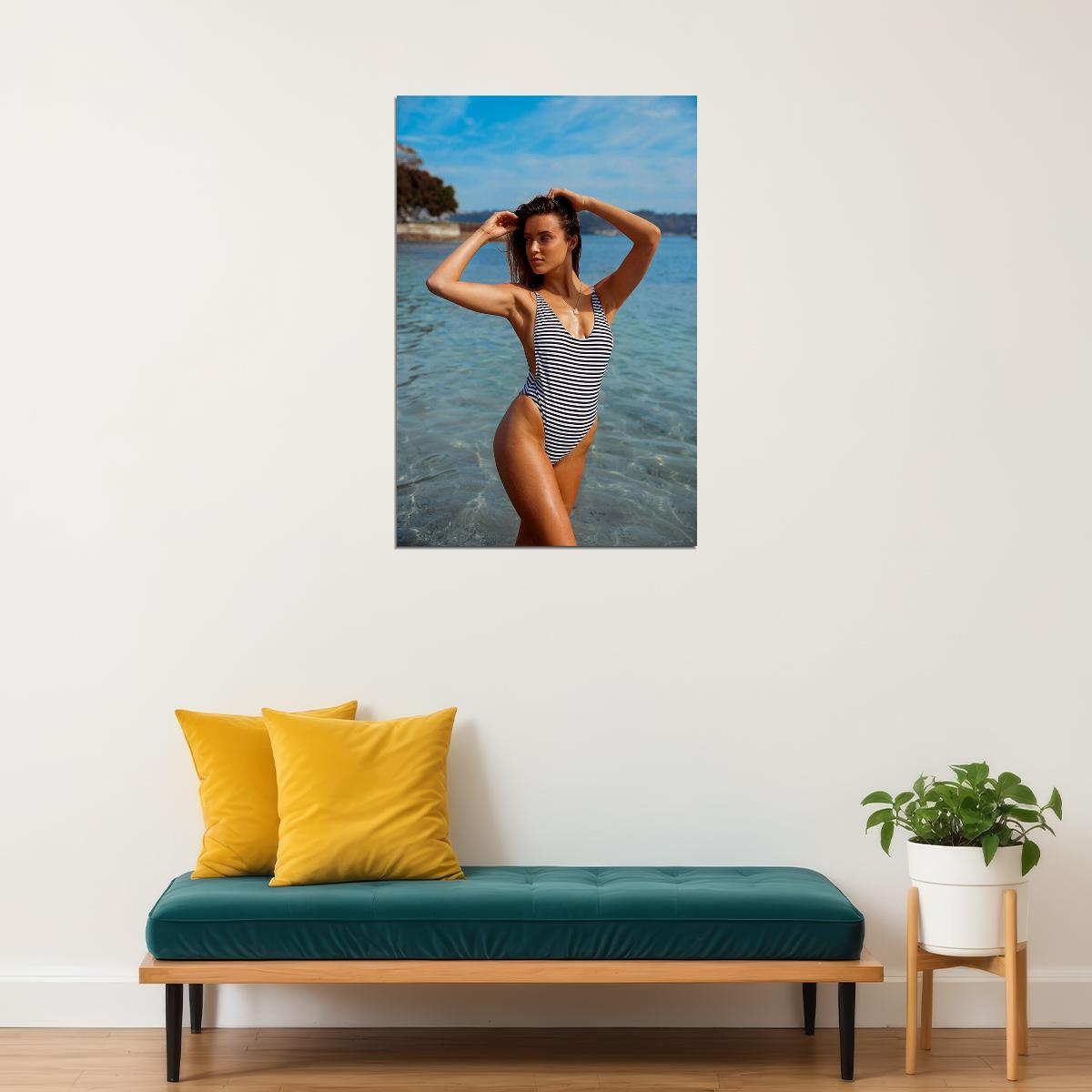 The New Navy Carole Casey Female Model Swimsuit Poster Wall Art Print Home Wall Decor - xonomax