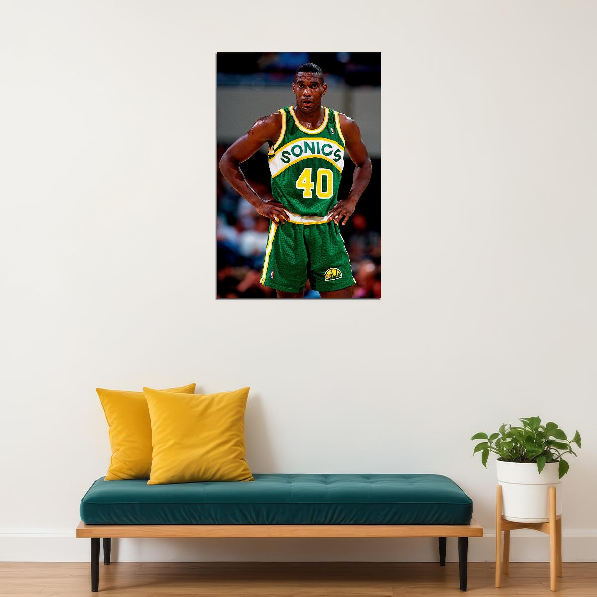 Basketball Shawn Kemp Seattle Poster Wall Art Print Home Wall Decor - xonomax