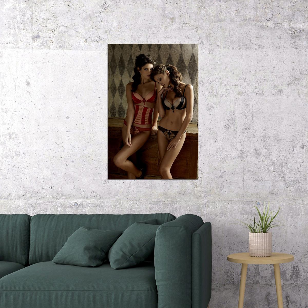 Make It A Double Two Sexy Females Models In Bikini Poster Wall Art Print Home Wall Decor - xonomax