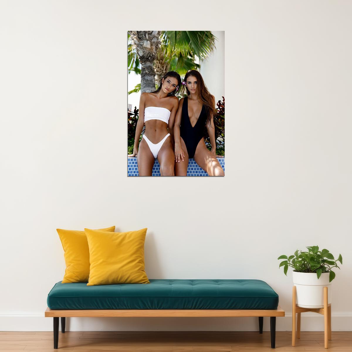 Make It A Double Two Sexy Females Models Poster Wall Art Print Home Wall Decor - xonomax