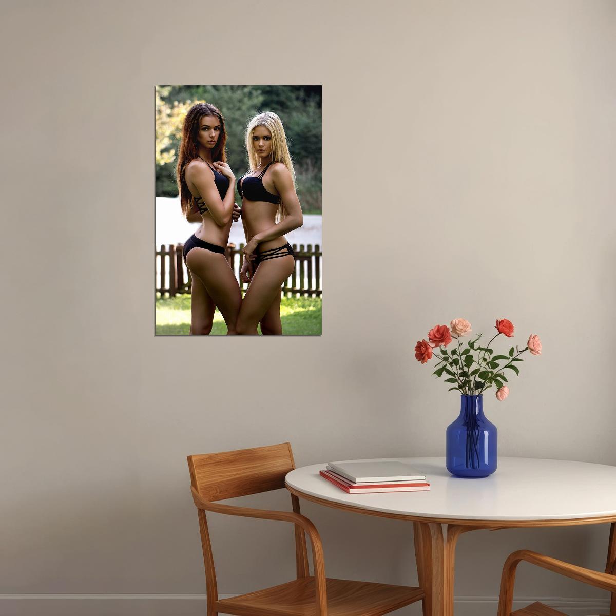 Make It A Double Two Females Models Picture Poster Wall Art Print Home Wall Decor - xonomax