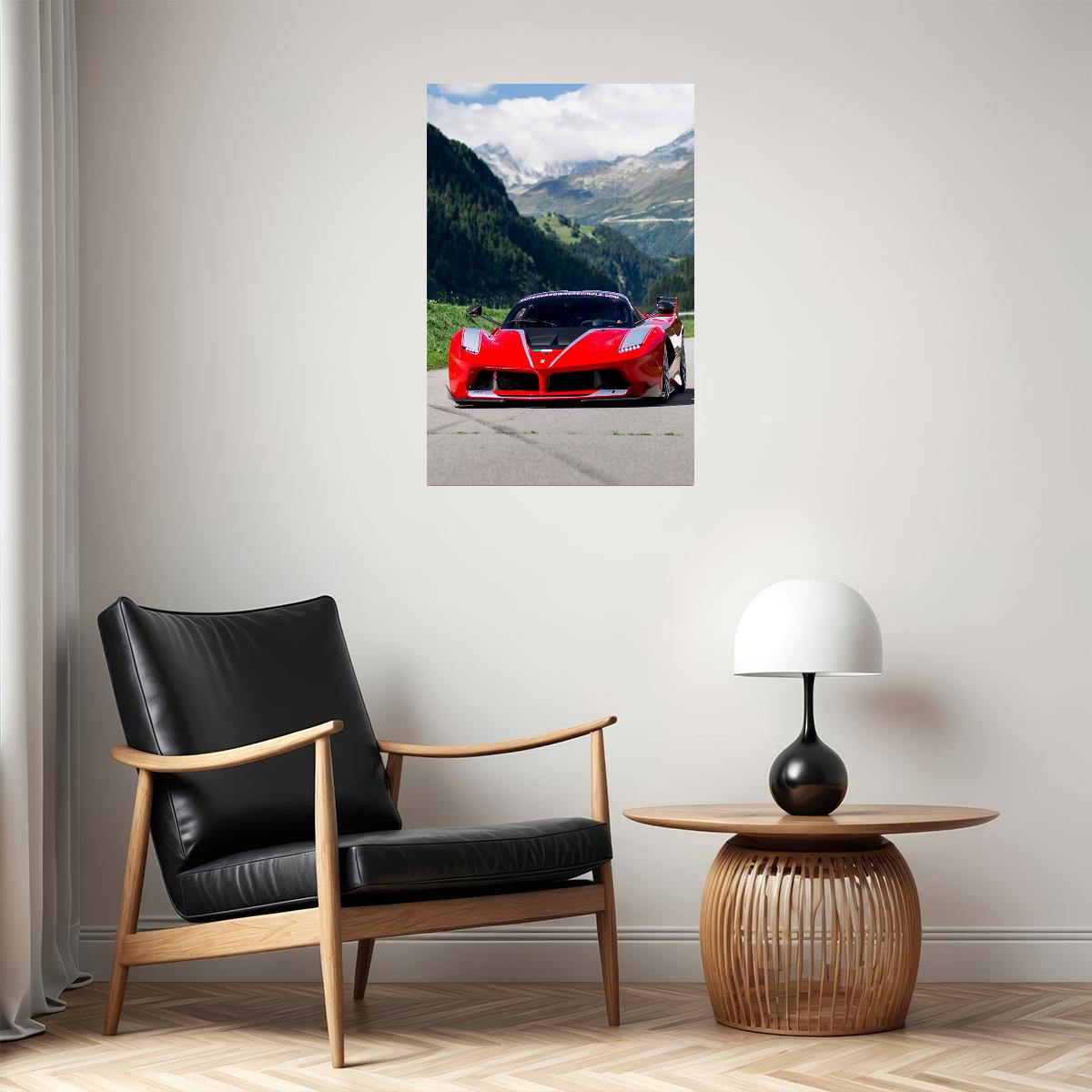 Cars Old Red Ferrari Land Vehicle Picture Poster Wall Art Print Home Wall Decor - xonomax