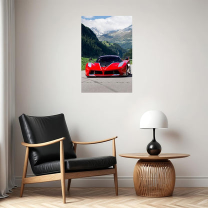 Cars Old Red Ferrari Land Vehicle Picture Poster Wall Art Print Home Wall Decor - xonomax