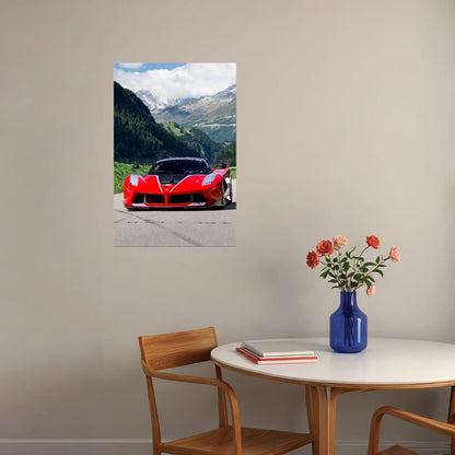 Cars Old Red Ferrari Land Vehicle Picture Poster Wall Art Print Home Wall Decor - xonomax