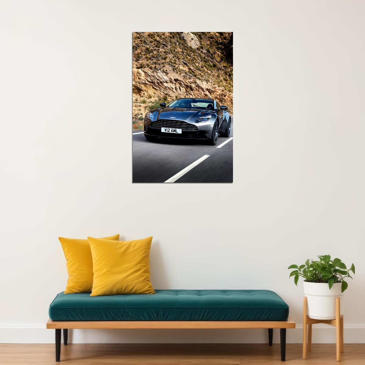 Cars Old Blue Aston Martin Land Vehicle Picture Poster Wall Art Print Home Wall Decor - xonomax