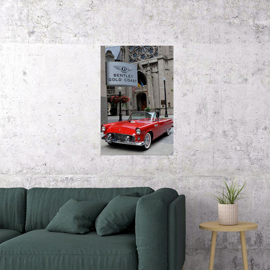 1955 Ford Thunderbird Convertible Red Picture Poster Wall Art Print Home Wall Decor - xonomax