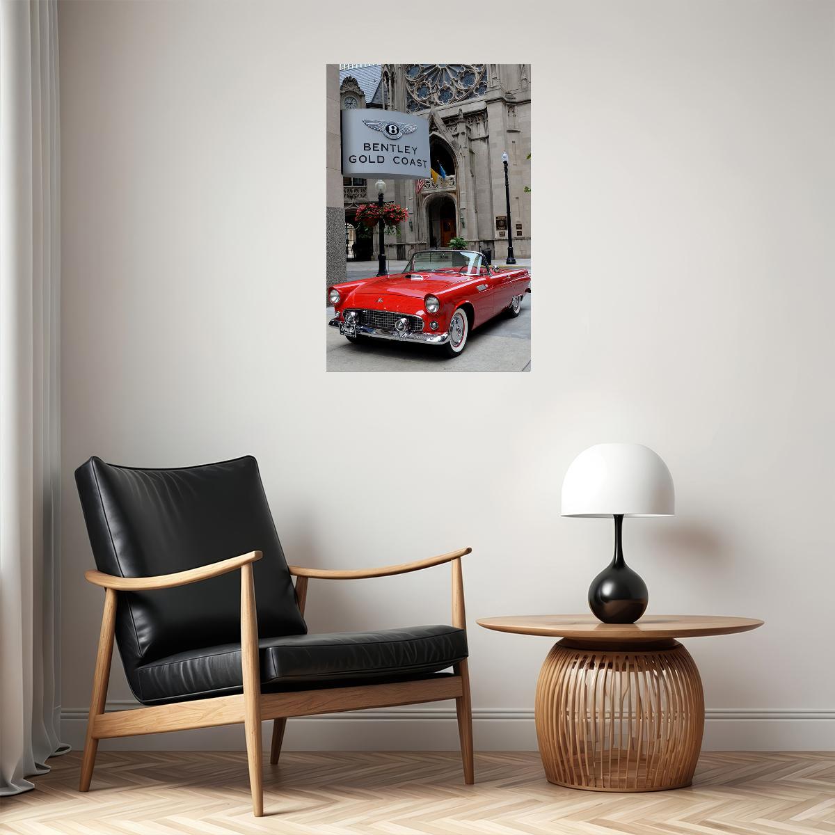 1955 Ford Thunderbird Convertible Red Picture Poster Wall Art Print Home Wall Decor - xonomax
