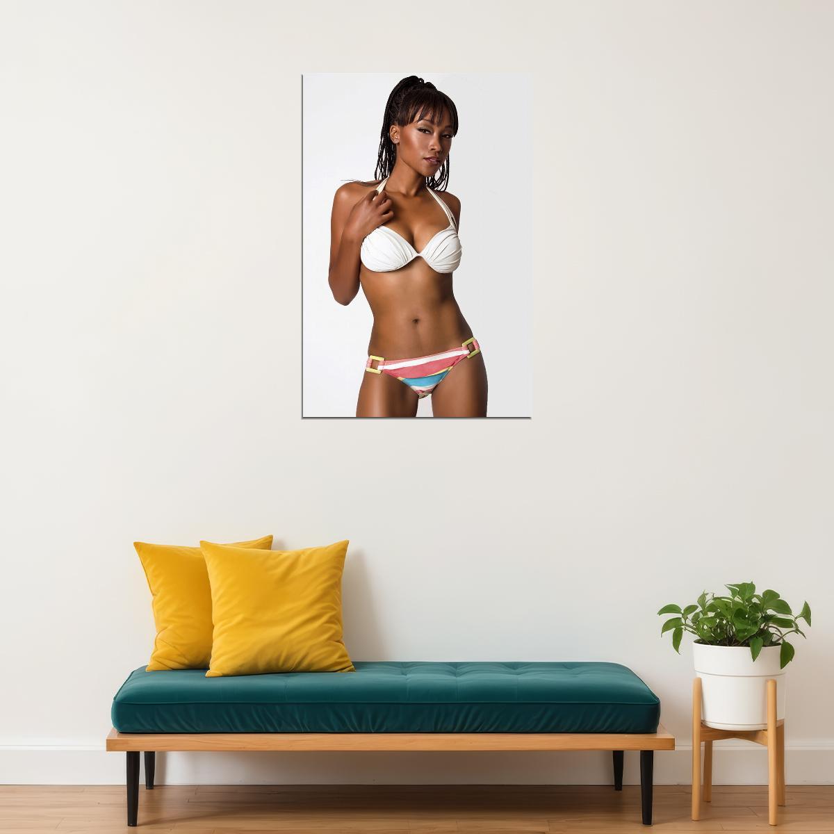Fan Club Of America Brittany White Bikini Model Poster Wall Art Print Home Wall Decor - xonomax