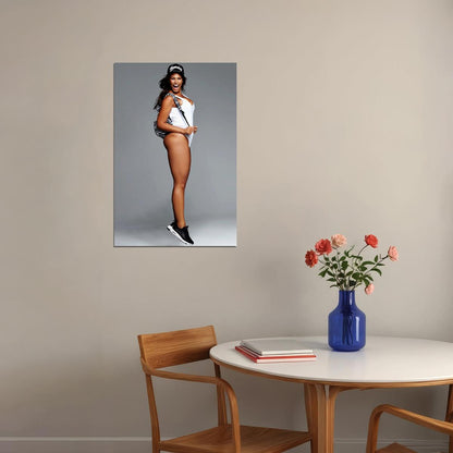 Think Big Sexy Female Model White Swimsuit White Poster Wall Art Print Home Wall Decor - xonomax