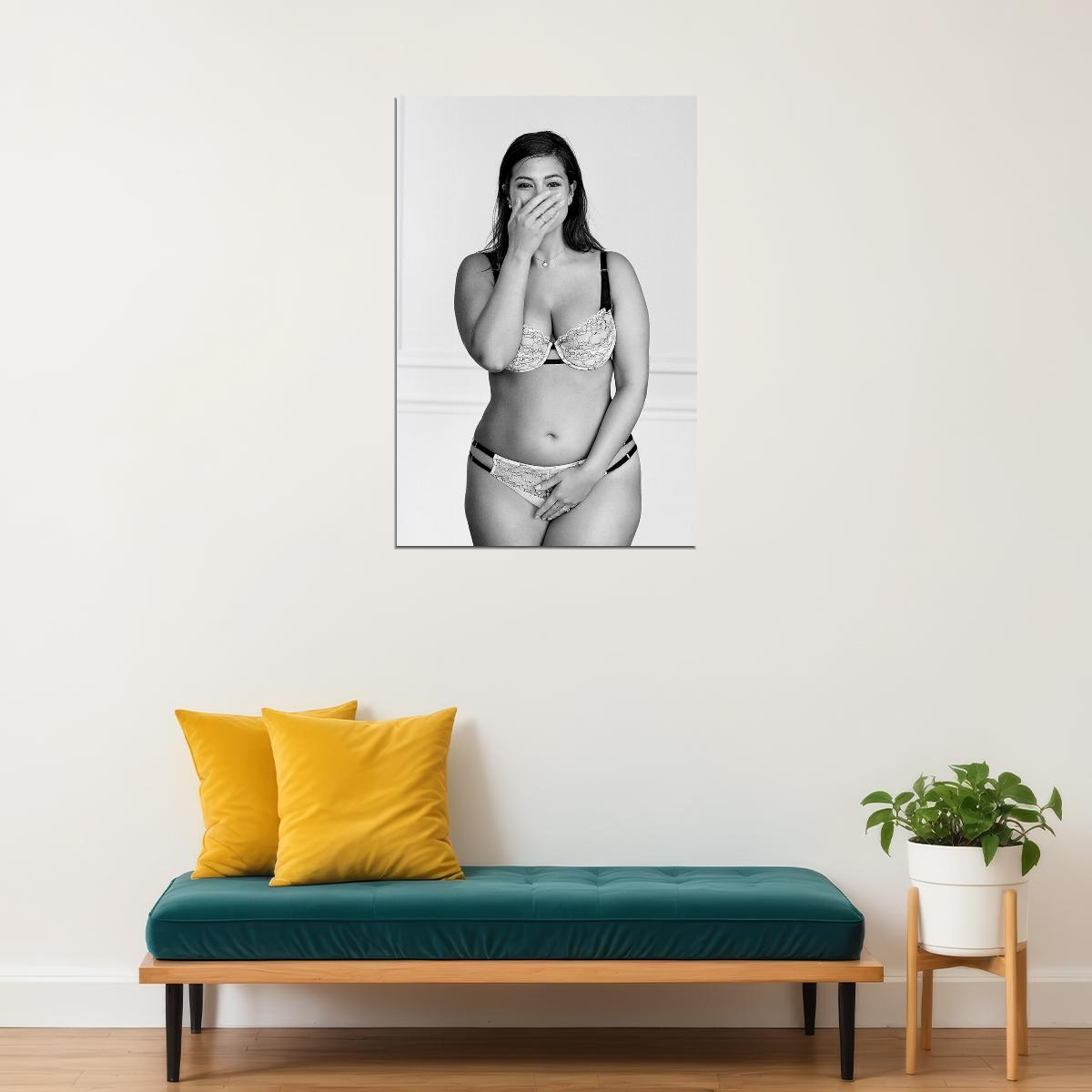 Think Big Sexy Female Model Underwear Black White Poster Wall Art Print Home Wall Decor - xonomax