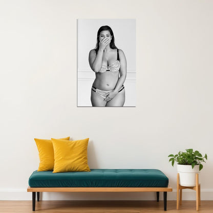 Think Big Sexy Female Model Underwear Black White Poster Wall Art Print Home Wall Decor - xonomax