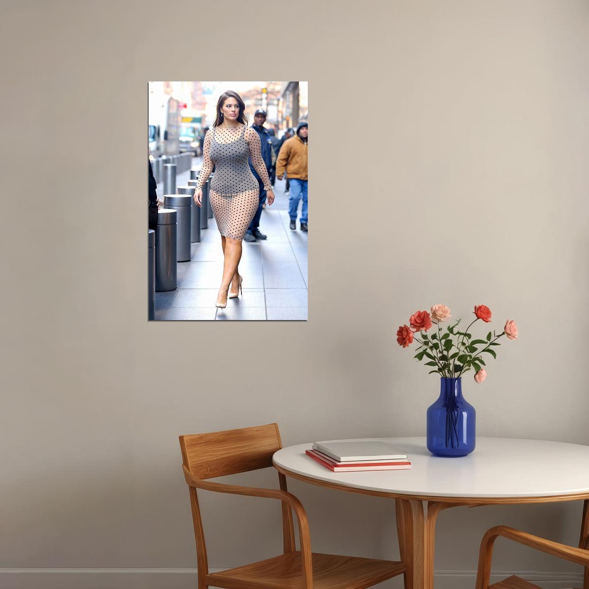 Think Big Sexy Female Transparent Dress Model Poster Wall Art Print Home Wall Decor - xonomax