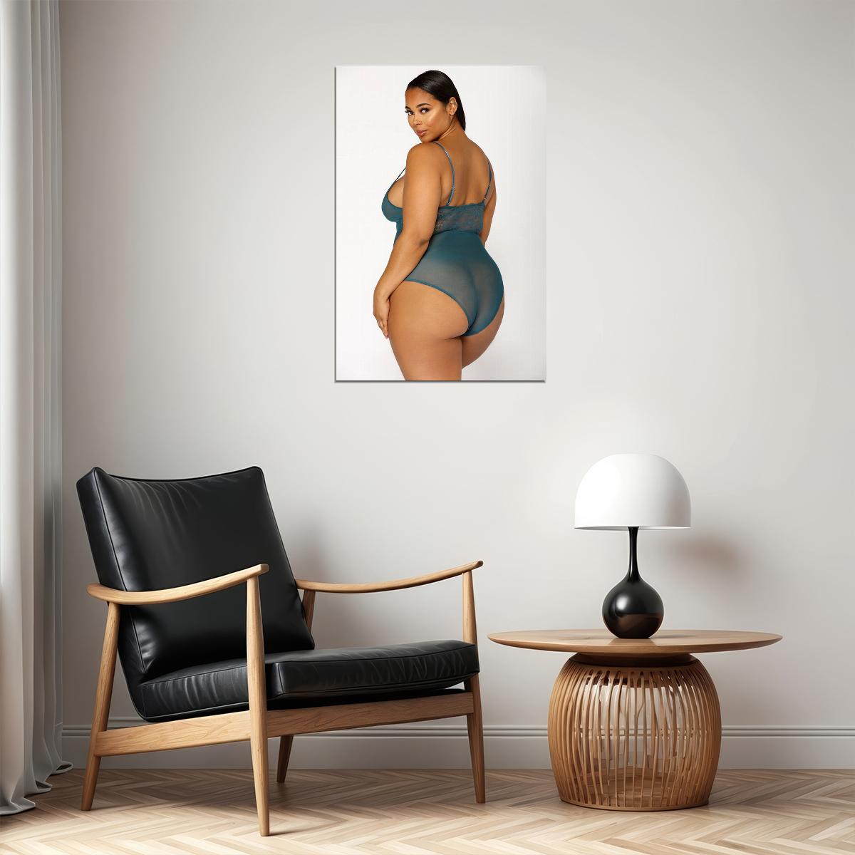 Think Big Sexy Female Model Green Underwear Poster Wall Art Print Home Wall Decor - xonomax