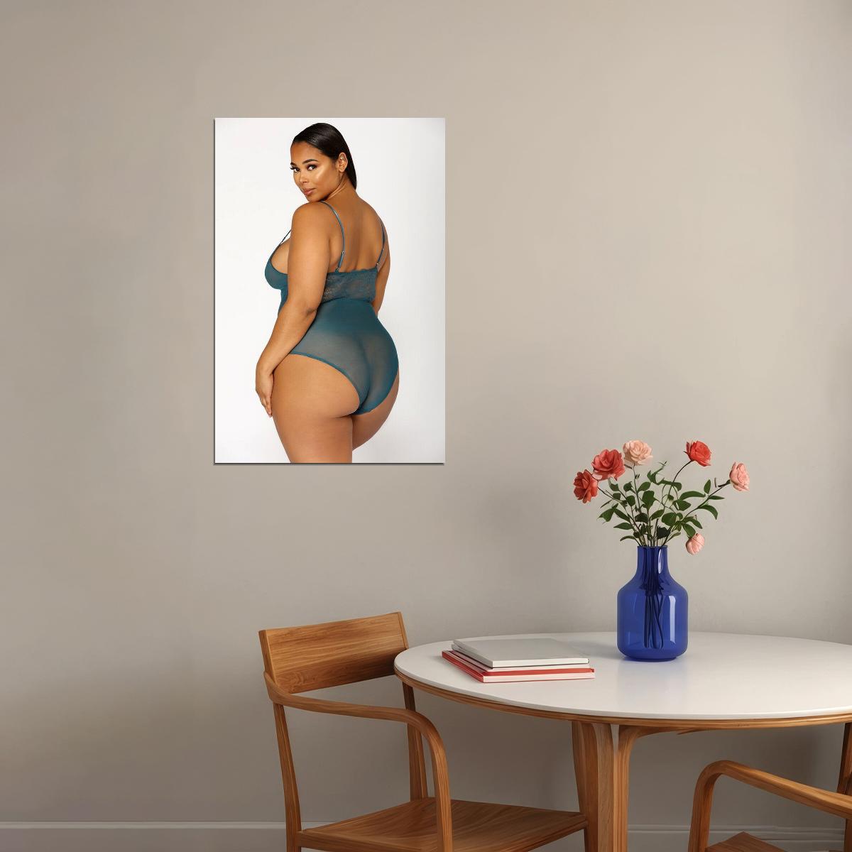 Think Big Sexy Female Model Green Underwear Poster Wall Art Print Home Wall Decor - xonomax