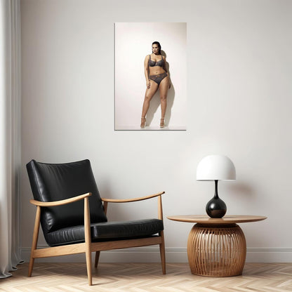 Think Big Sexy Female Model Brown Underwear Poster Wall Art Print Home Wall Decor - xonomax