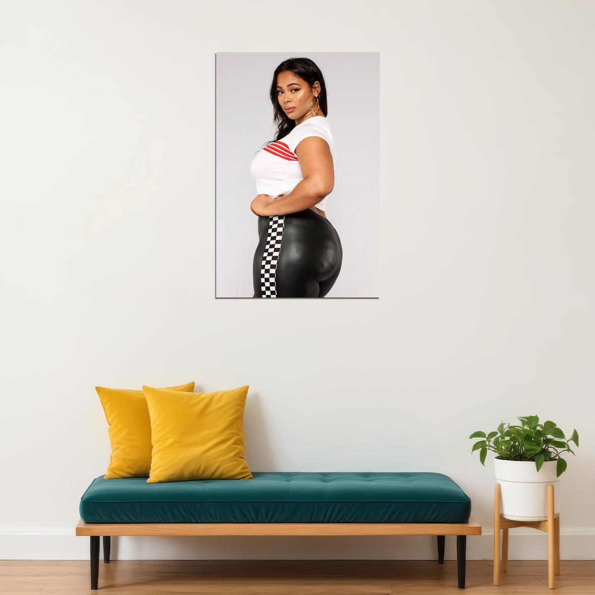 Think Big Sexy Female Model White T-shirt Poster Wall Art Print Home Wall Decor - xonomax