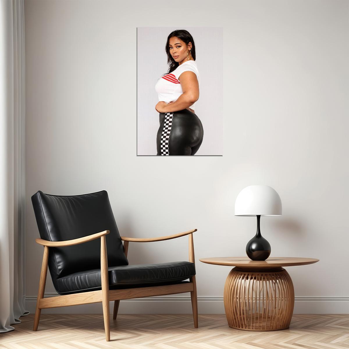 Think Big Sexy Female Model White T-shirt Poster Wall Art Print Home Wall Decor - xonomax