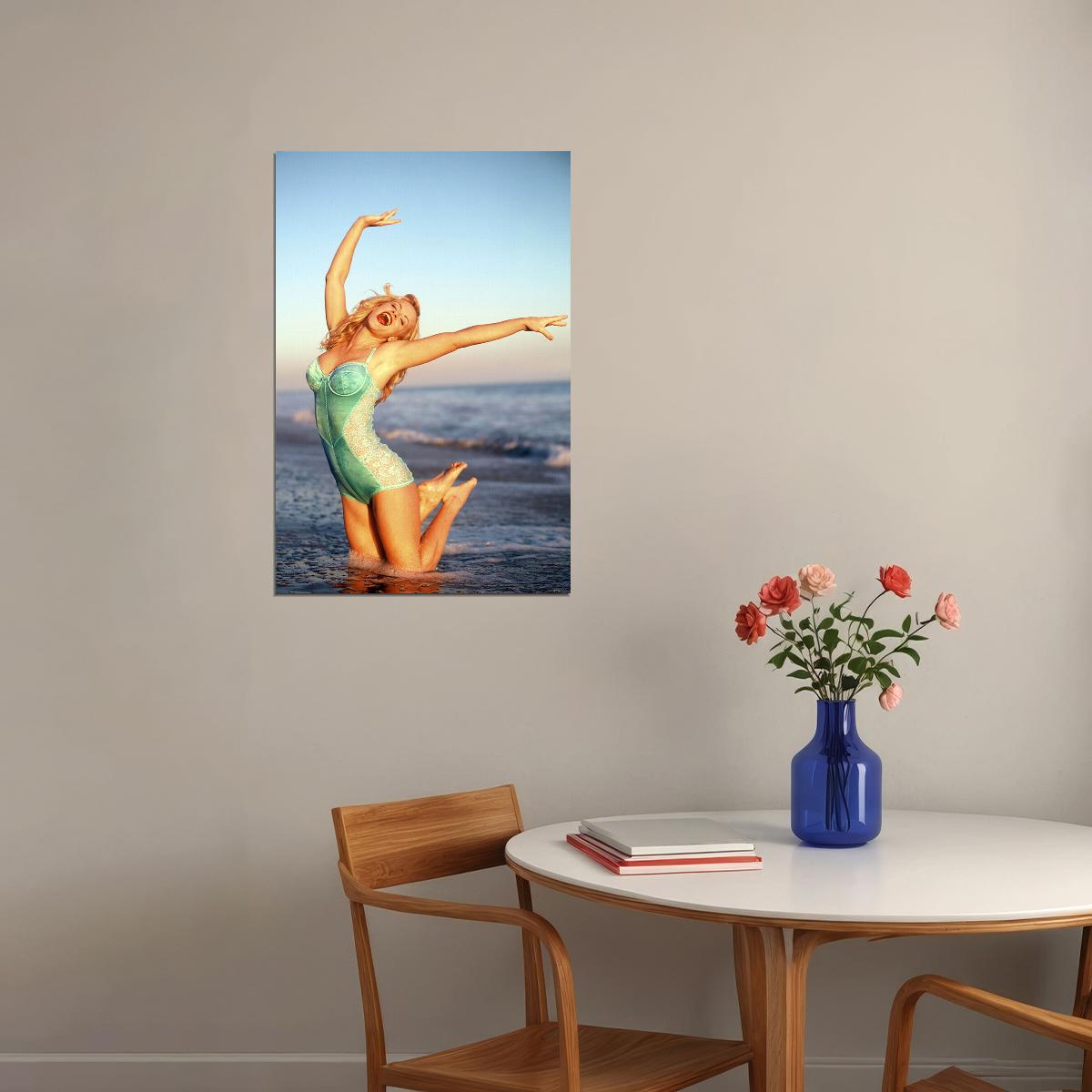 Jenny Mccarthy Actor Sea Swimsuit Pose Poster Wall Art Print Home Wall Decor - xonomax