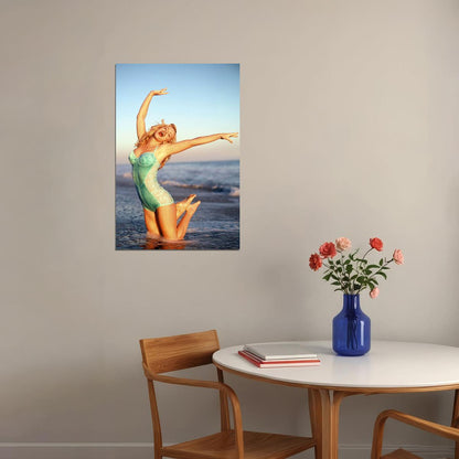 Jenny Mccarthy Actor Sea Swimsuit Pose Poster Wall Art Print Home Wall Decor - xonomax