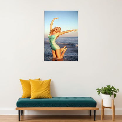 Jenny Mccarthy Actor Sea Swimsuit Pose Poster Wall Art Print Home Wall Decor - xonomax