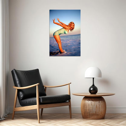 Jenny Mccarthy Swimsuit Pose Sea Poster Wall Art Print Home Wall Decor - xonomax