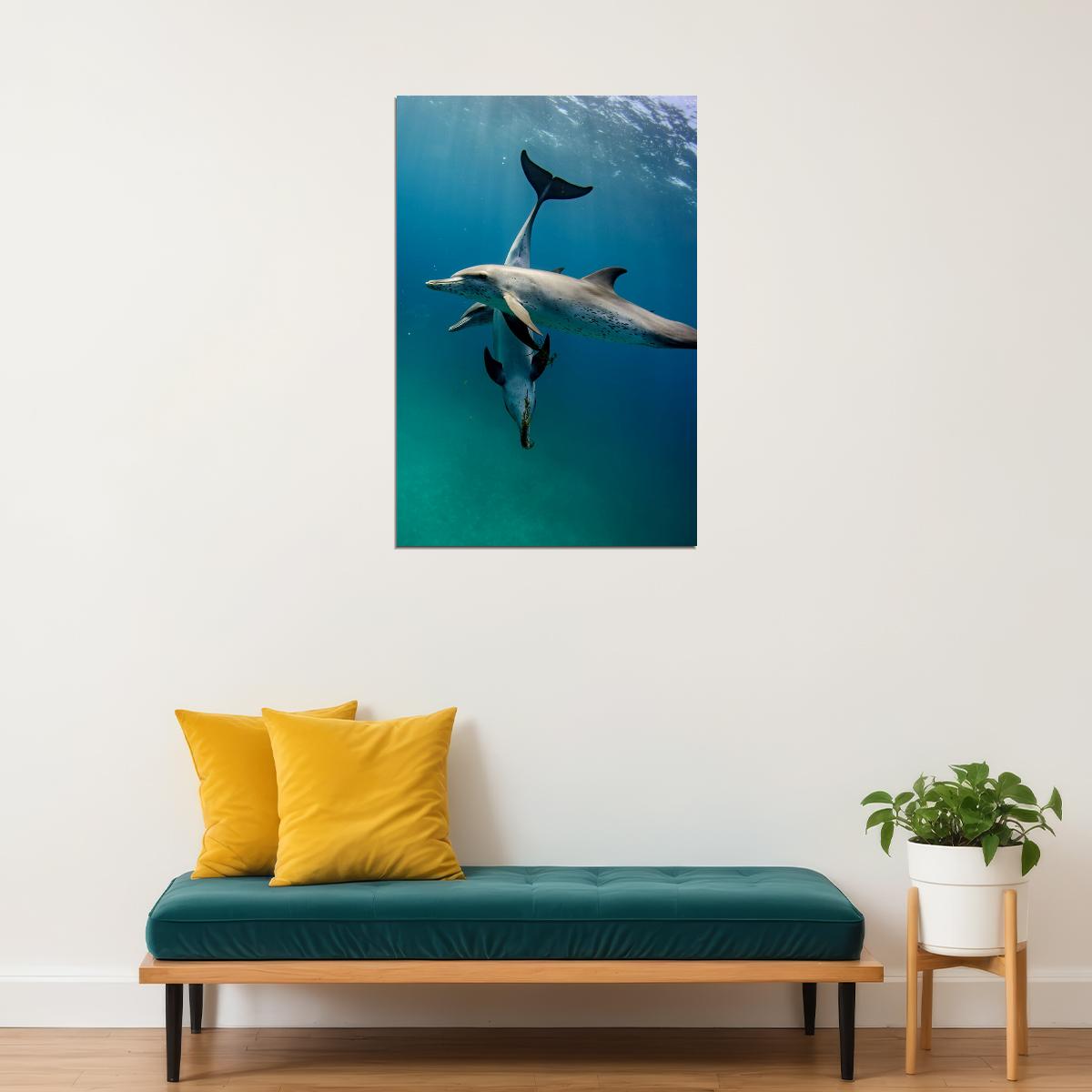 Animal Atlantic Dolphins Aquatic Life Poster Wall Art Print Home Wall Decor - xonomax