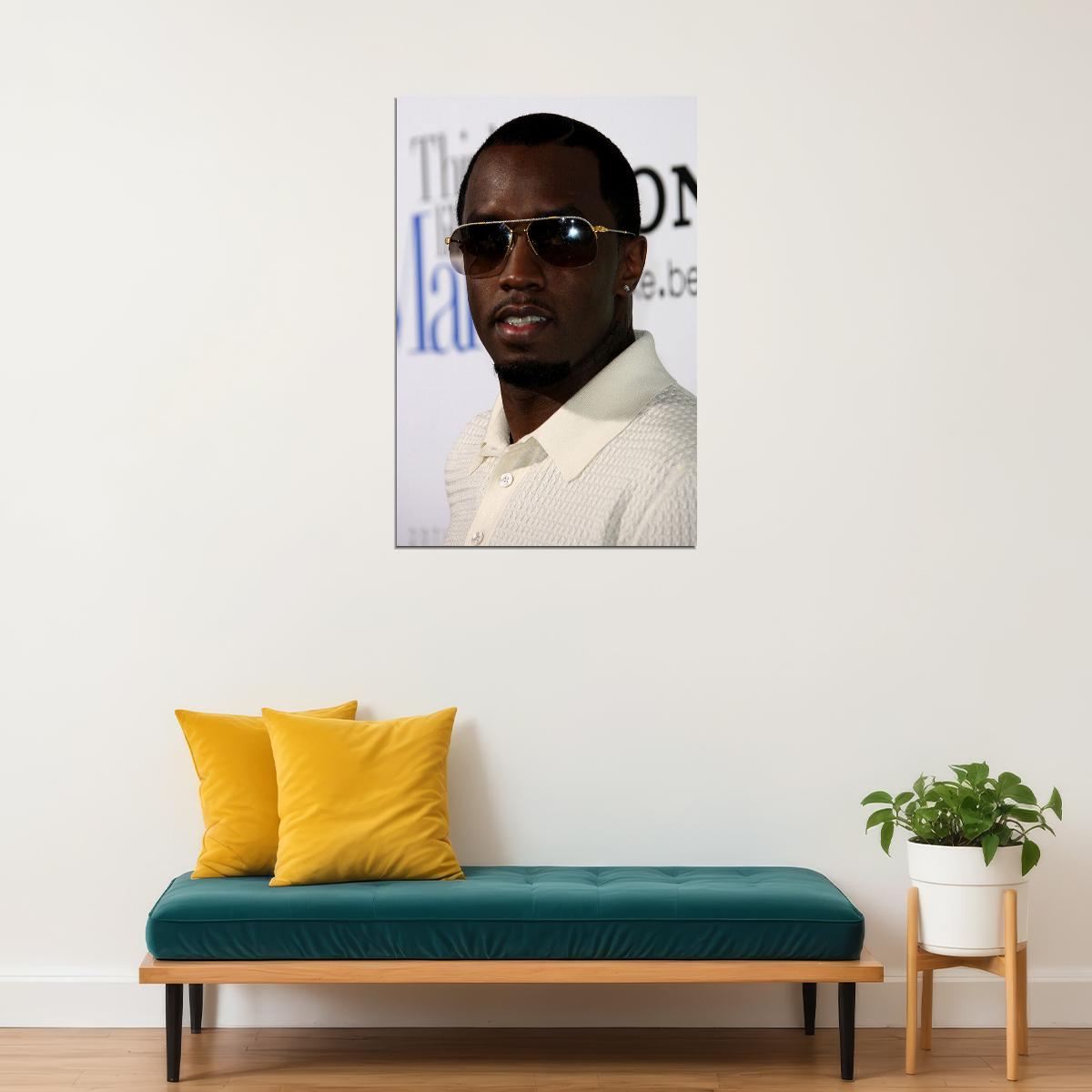 Puff Daddy Sunglasses Posing Songwriter Artist Poster Wall Art Print Home Wall Decor - xonomax