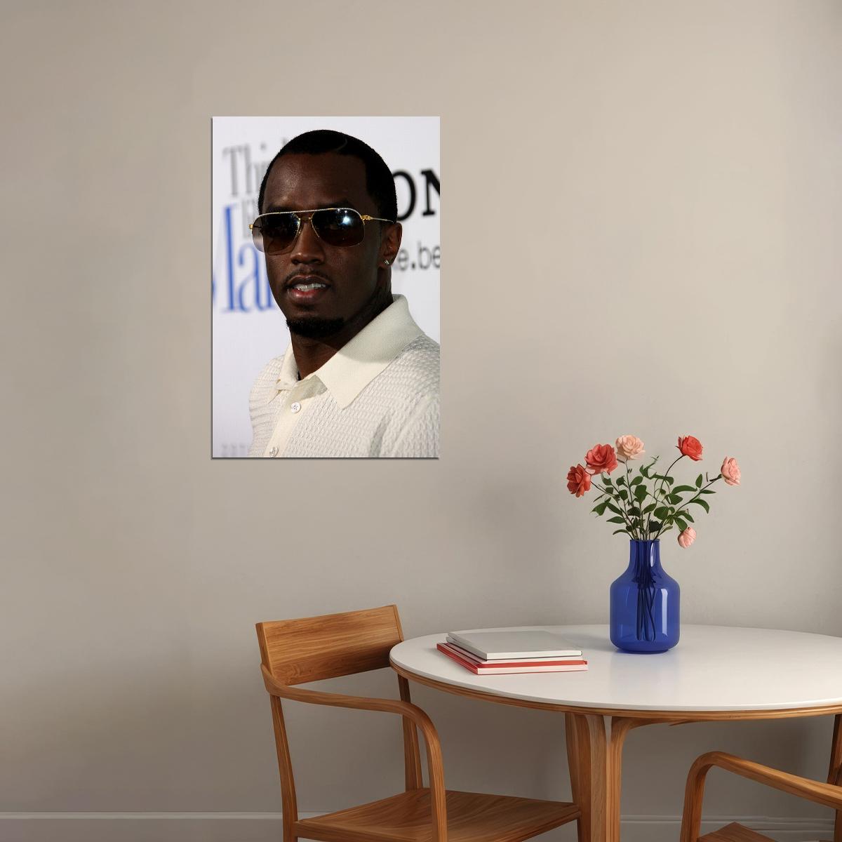 Puff Daddy Sunglasses Posing Songwriter Artist Poster Wall Art Print Home Wall Decor - xonomax