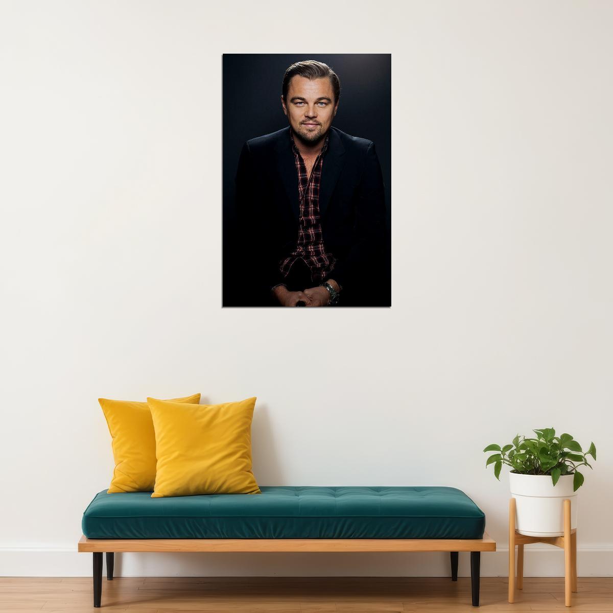 Actor Artist Leonardo Dicaprio In Black Jacket Poster Wall Art Print Home Wall Decor - xonomax