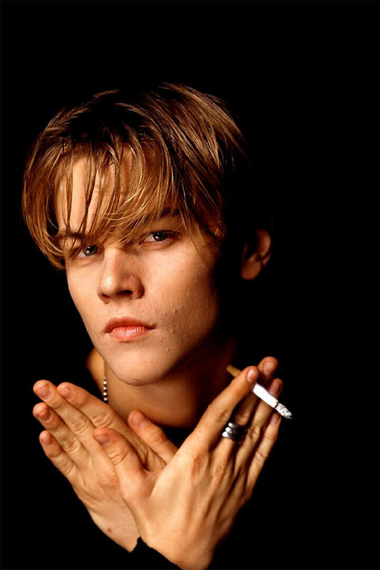 Actor Young Leonardo Dicaprio With Cigarette Poster Wall Art Print Home Wall Decor - xonomax
