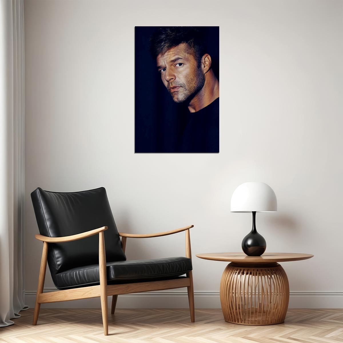 Ricky Martin Black Background Songwriter Artist Poster Wall Art Print Home Wall Decor - xonomax