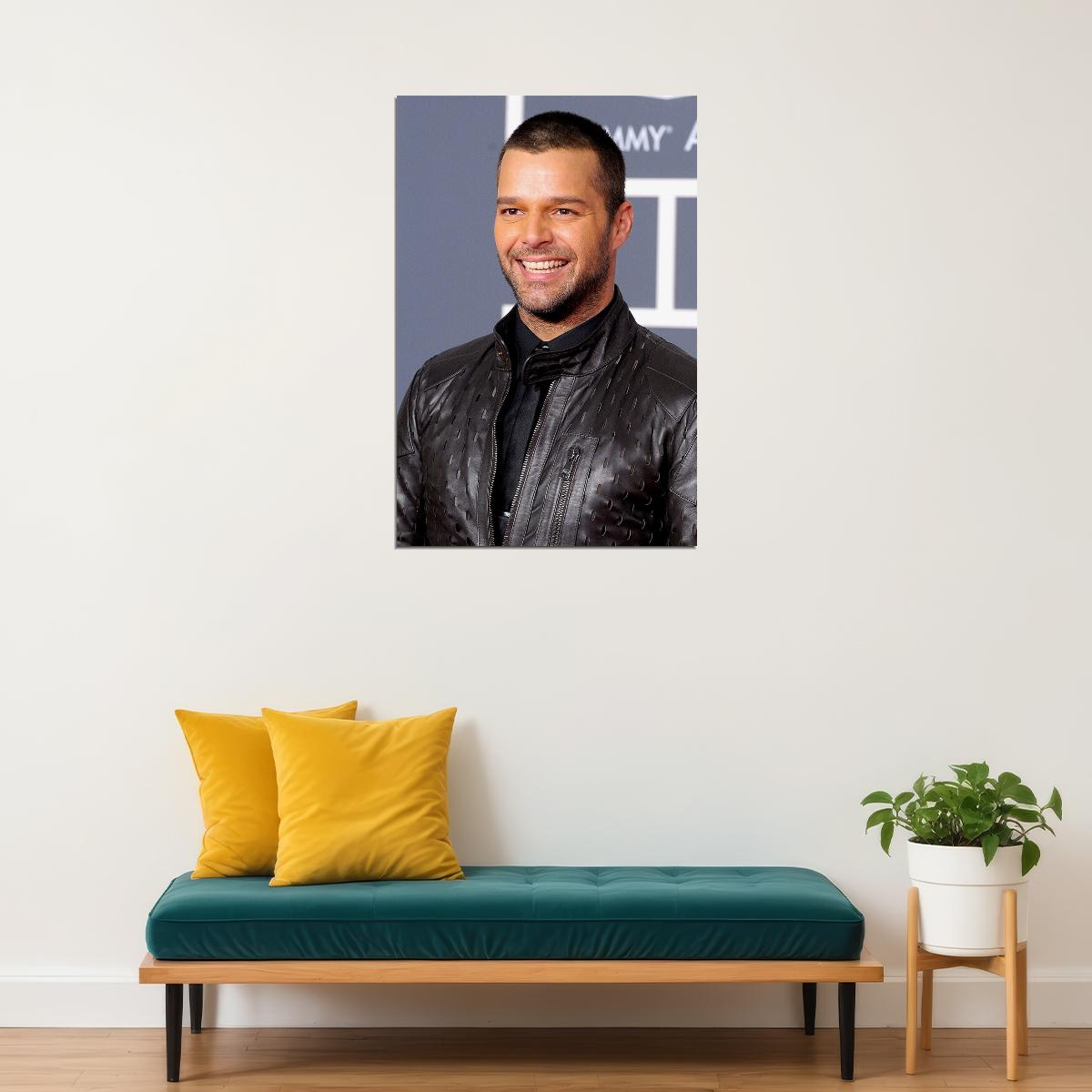 Ricky Martin Leather Jacket Photo Songwriter Poster Wall Art Print Home Wall Decor - xonomax
