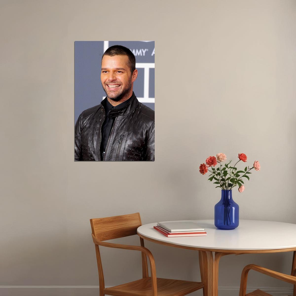 Ricky Martin Leather Jacket Photo Songwriter Poster Wall Art Print Home Wall Decor - xonomax