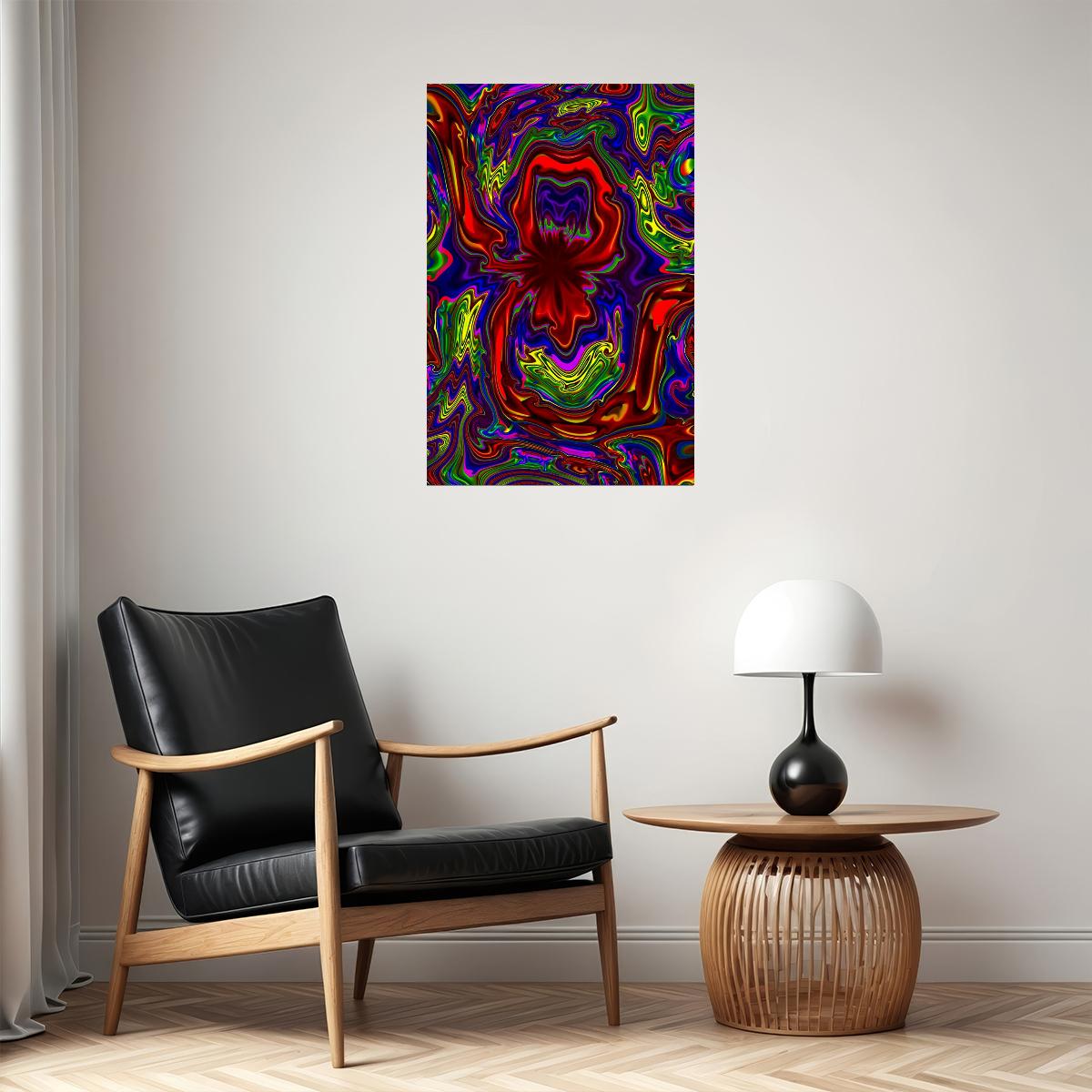 Rotating Colored Circles Psychedelic Poster Wall Art Print Home Wall Decor - xonomax