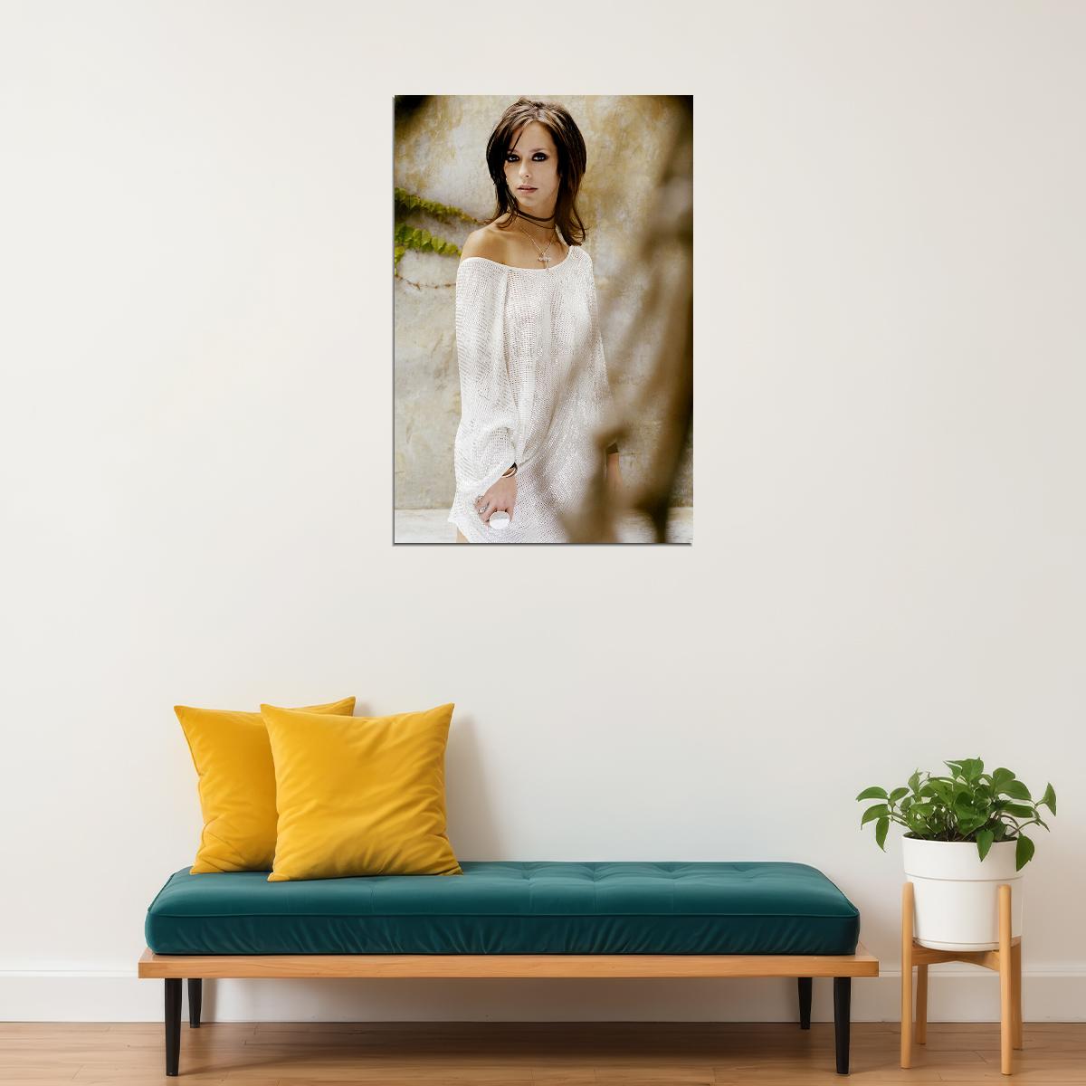 Jennifer Love With White Dress Artist Songwriter Actor Poster Wall Art Print Home Wall Decor - xonomax