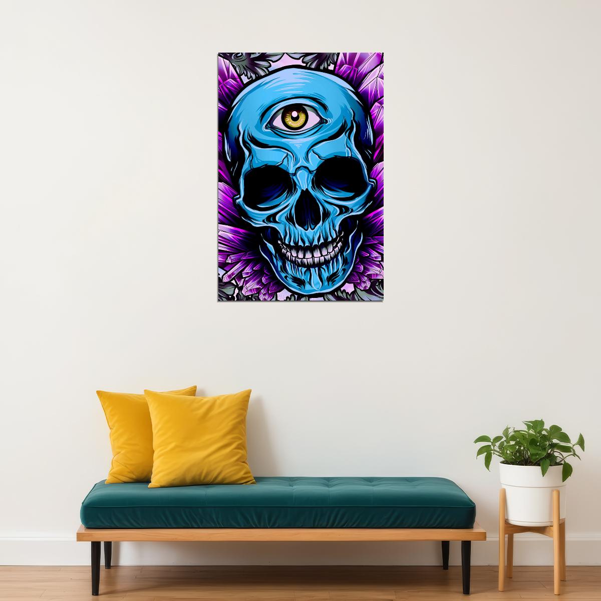 Skulls Head Smooth Eye Cartoon Horror Fantasy Poster Wall Art Print Home Wall Decor - xonomax