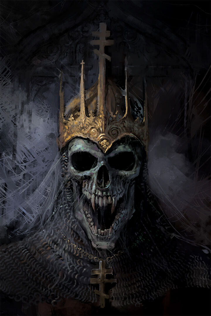 Skulls Head Smooth Design Fantasy Poster Wall Art Print Home Wall Decor - xonomax