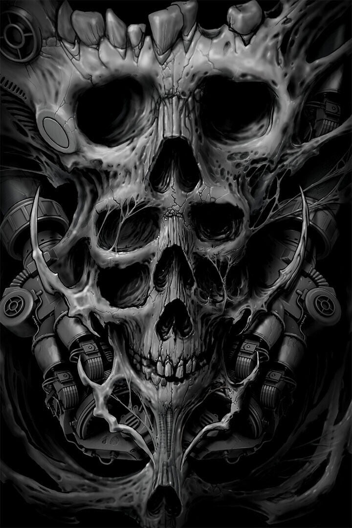 Skulls Head Smooth Fantasy Design Poster Wall Art Print Home Wall Decor - xonomax