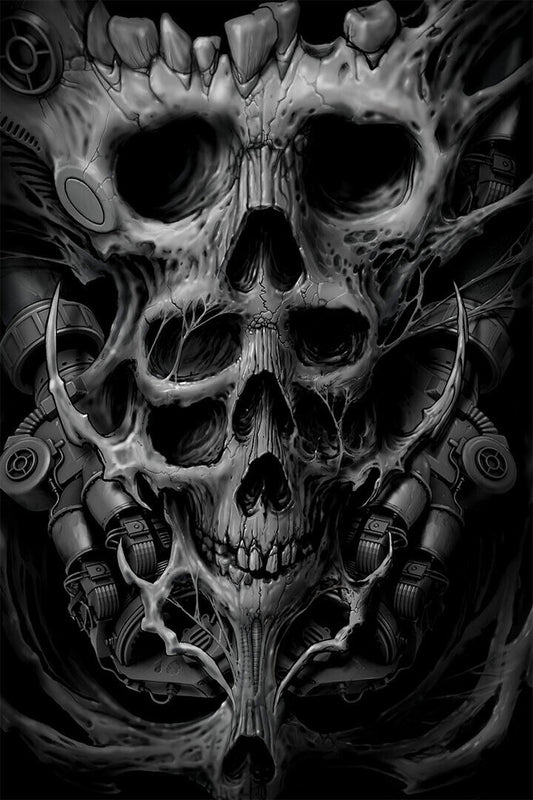 Skulls Head Smooth Fantasy Design Poster Wall Art Print Home Wall Decor - xonomax