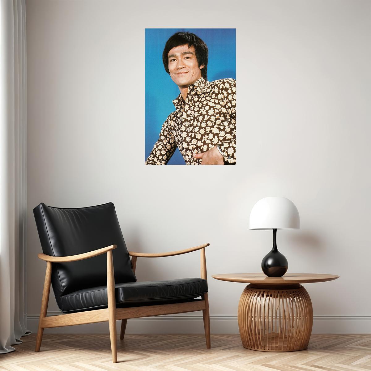 Bruce Lee Actor Karate Maker Yellow Moon Poster Wall Art Print Home Wall Decor - xonomax