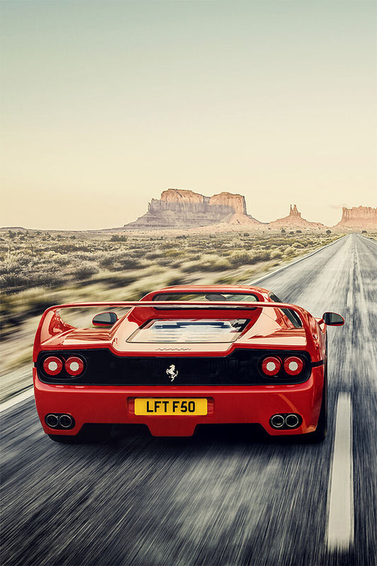 Cars Ferrari Fi50 Road And Track Land Vehicle Poster Wall Art Print Home Wall Decor - xonomax