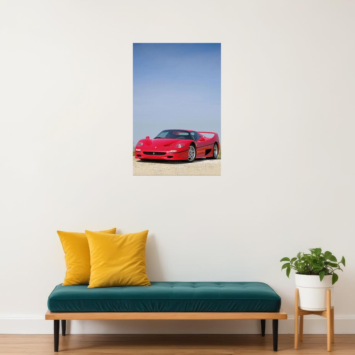 Cars Ferrari Fi50 Road And Track Picture Poster Wall Art Print Home Wall Decor - xonomax