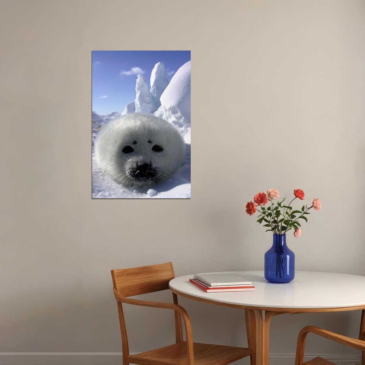 Baby Harp Seal Animal Fish And Marine Poster Wall Art Print Home Wall Decor - xonomax