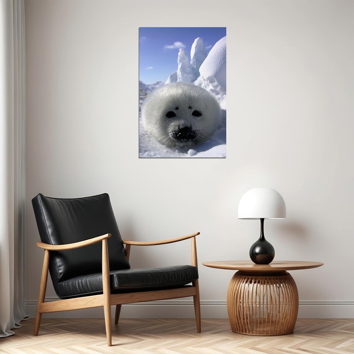 Baby Harp Seal Animal Fish And Marine Poster Wall Art Print Home Wall Decor - xonomax