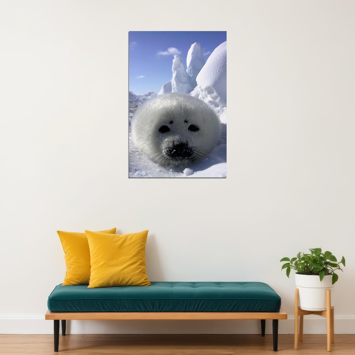 Baby Harp Seal Animal Fish And Marine Poster Wall Art Print Home Wall Decor - xonomax